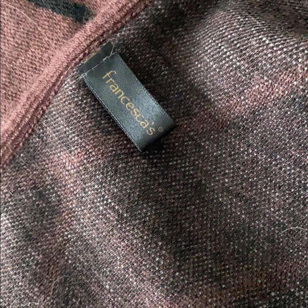 Poncho shawl black and brown shrugs - Picture 3 of 3